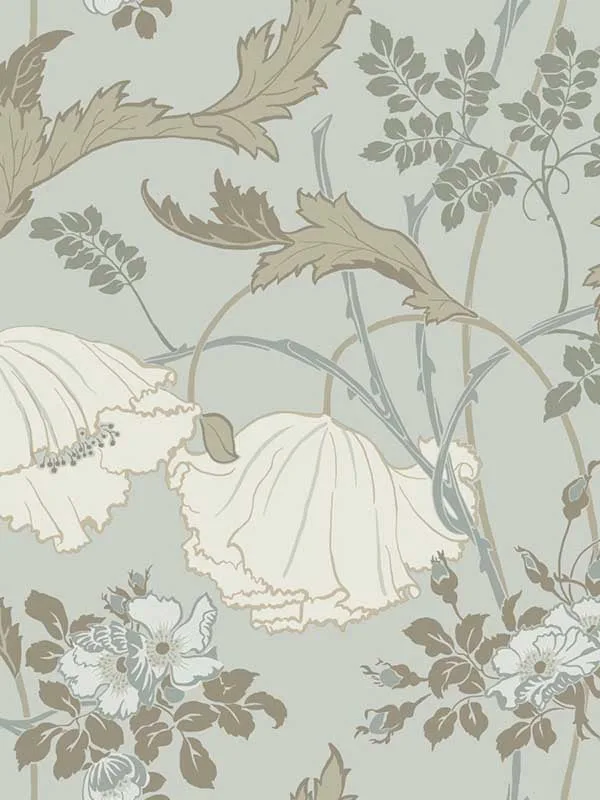 blue and suede patterned wallpaper for bedroom by Magnolia Home  by Joanna Gaines