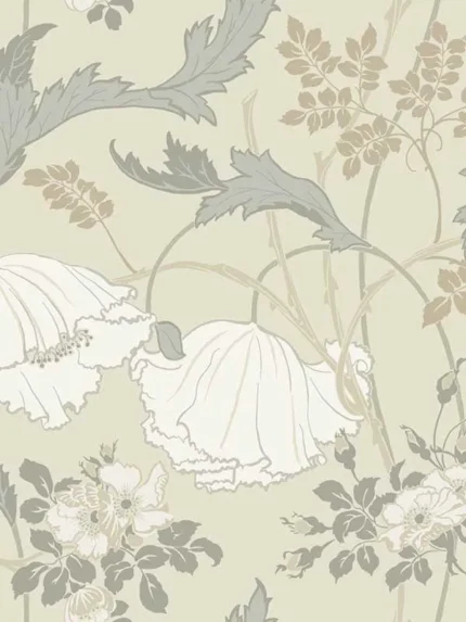 ivory and grey patterned wallpaper for bedroom by Magnolia Home  by Joanna Gaines