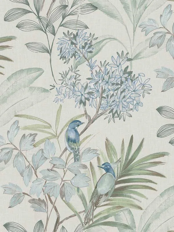turquiose patterned wallpaper for bedroom by York