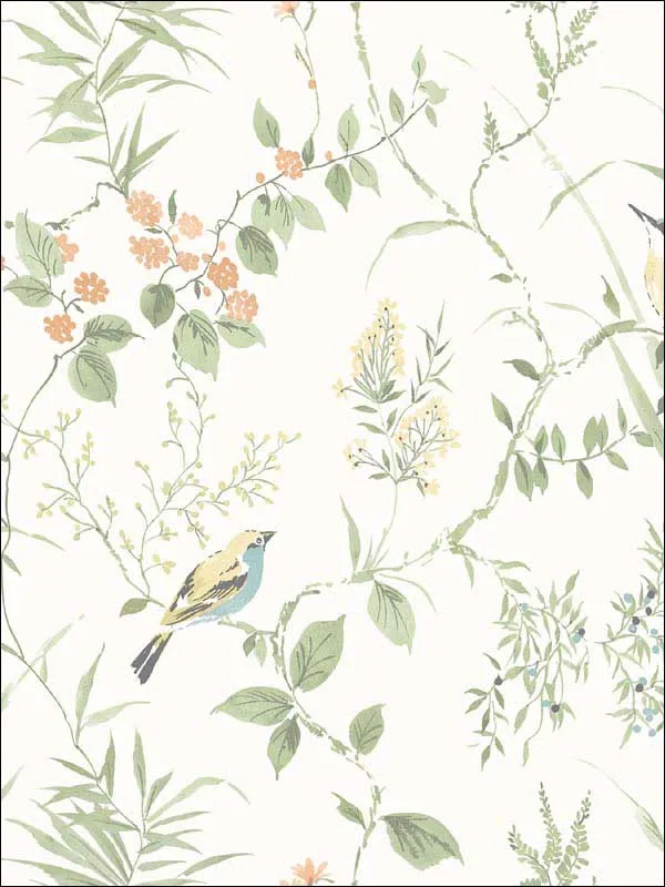 Photo inspiration: Fresh Look at Imperial Garden Botanical Sage Wallpaper For Living Rooms Or Accent