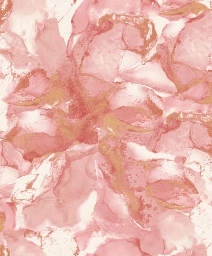 Kids Abstract Wallpaper by Wow - Premium in Blush Pink with Gold