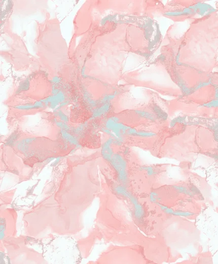Kids Abstract Wallpaper by Wow - Premium in Coral with Light Gray