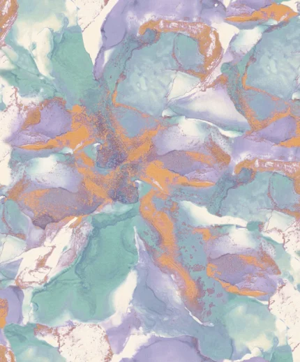 Kids Abstract Wallpaper by Wow - Premium in Lavender with Mint Green