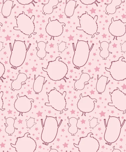 Kids Abstract Wallpaper by Wow - Premium in Pink with Light Pink