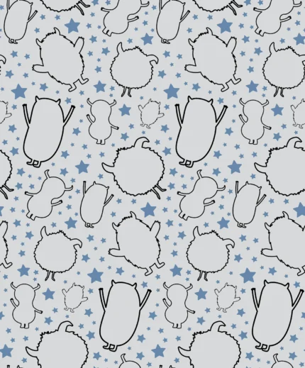 Kids Wallpaper by Wow - Premium in Light Gray with Blue