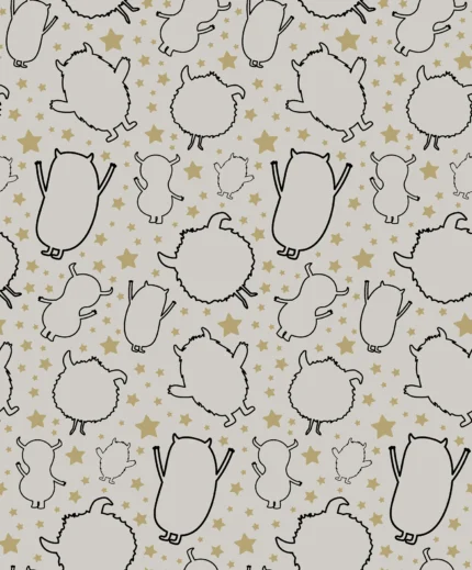 Kids Wallpaper by Wow - Premium in Light Gray with Gold