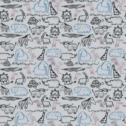 Kids Wallpaper by Wow - Premium in Light Gray with Sky Blue