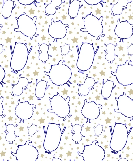 Kids Wallpaper by Wow - Premium in White with Navy
