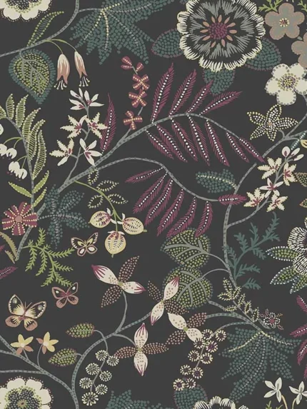 black floral wallpaper for dining room by A Street Prints