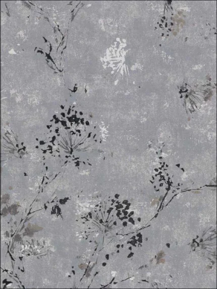 charcoal patterned wallpaper for bedroom by Brewster
