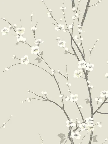 ivory floral wallpaper for bedroom by A Street Prints