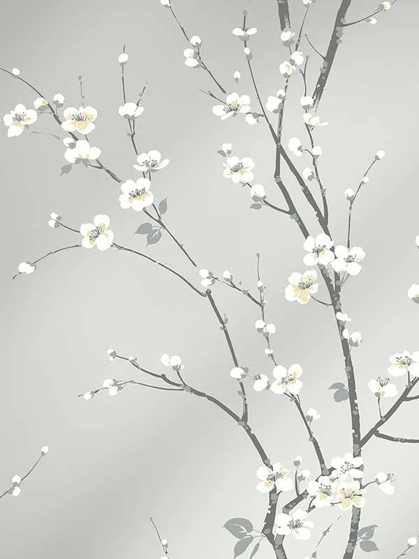 silver mist floral wallpaper for bedroom by A Street Prints