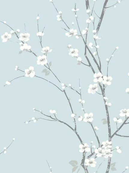 sky blue floral wallpaper for bedroom by A Street Prints