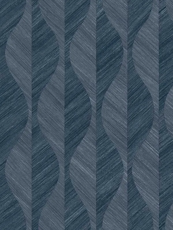 Oresome Ogee Indigo Wallpaper for Living Rooms or Entryways | Advantage - Shop Safe in Houston Wallpapering indigo textured wallpaper for office by Advantage