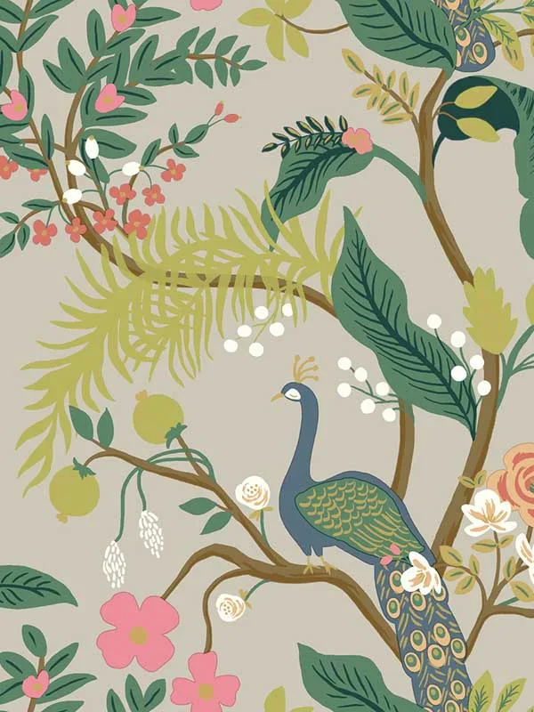 Peacock Linen Wallpaper for Subtle Accent Walls in Any Main Area | Rifle Paper Co - Shop Safe in Houston Wallpapering linen textured wallpaper for office by Rifle Paper Co