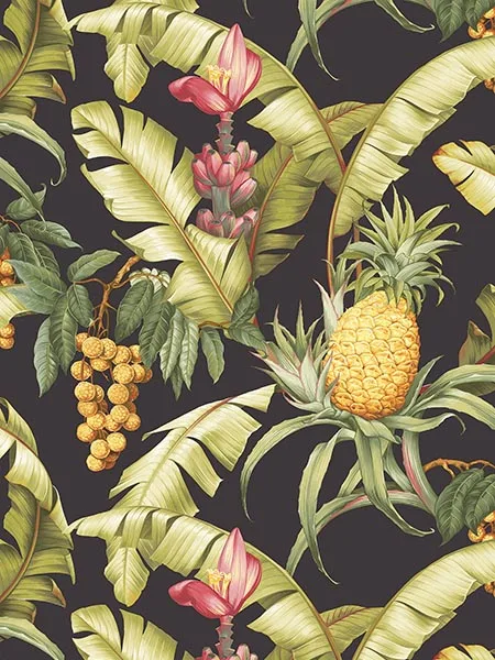 ebony floral wallpaper for bedroom by Pelican Prints