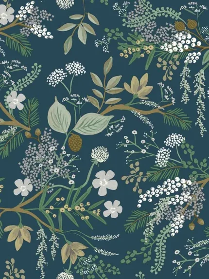 green patterned wallpaper for bedroom by Rifle Paper Co