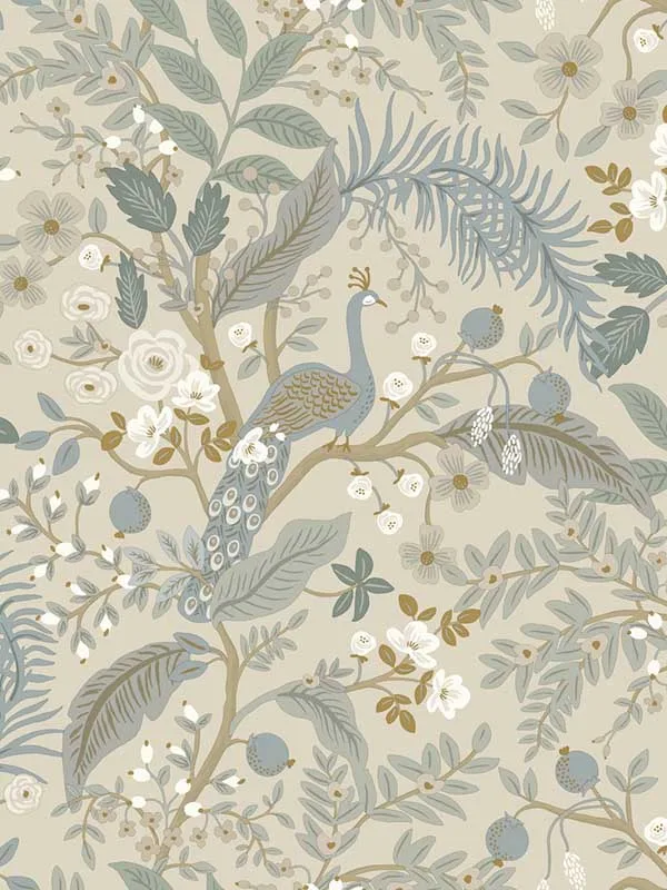 linen textured wallpaper for office by Rifle Paper Co