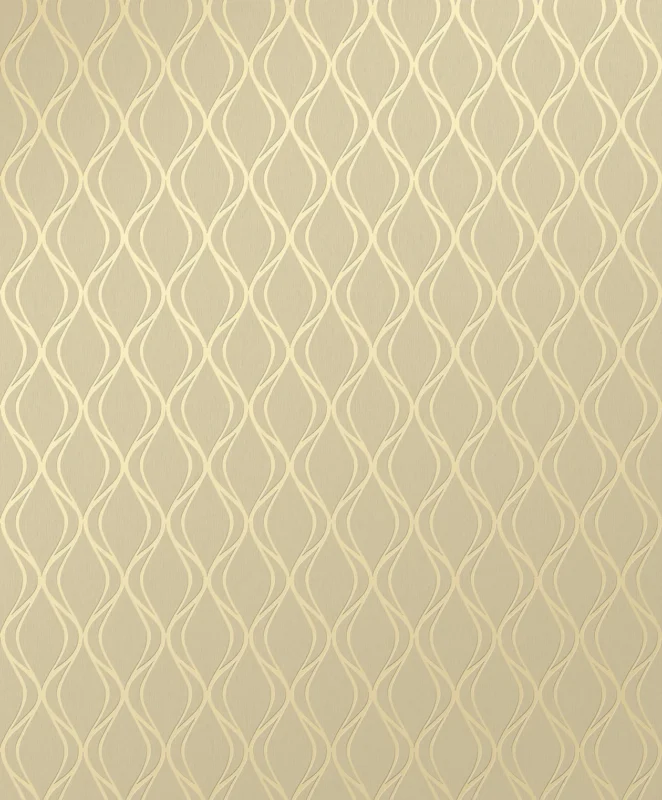 Rain Geometric Wallpaper by Wow - Modern in Beige with Gold