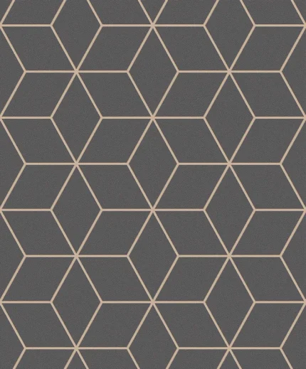 Rain Geometric Wallpaper by Wow - Modern in Charcoal with Beige