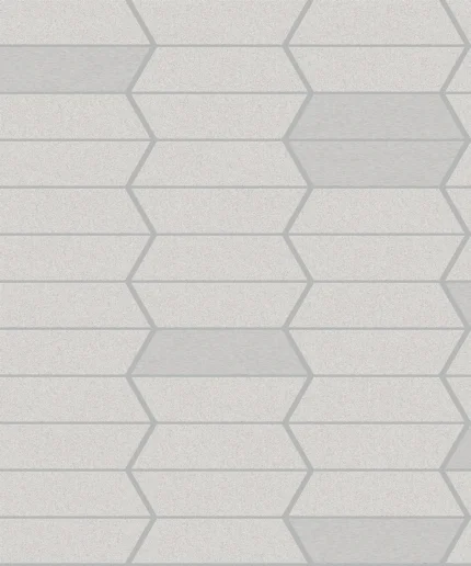 Rain Geometric Wallpaper by Wow - Modern in Light Gray with Silver