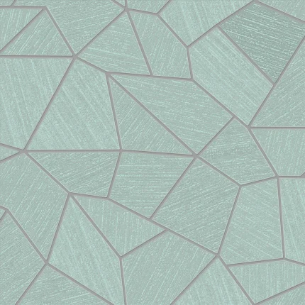Rain Geometric Wallpaper by Wow - Modern in Mint Green with Light Gray