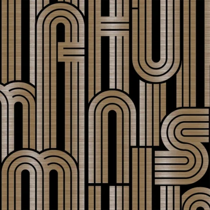 Rain Geometric Wallpaper by Wow - Premium in Bronze with Black