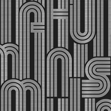 Rain Geometric Wallpaper by Wow - Premium in Charcoal with Silver