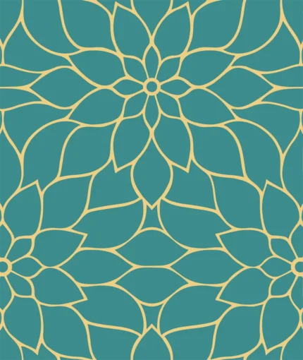Rain Geometric Wallpaper by Wow - Premium in Teal with Gold