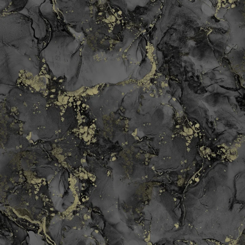Rutger Abstract Wallpaper by Wow - Modern in Charcoal with Gold