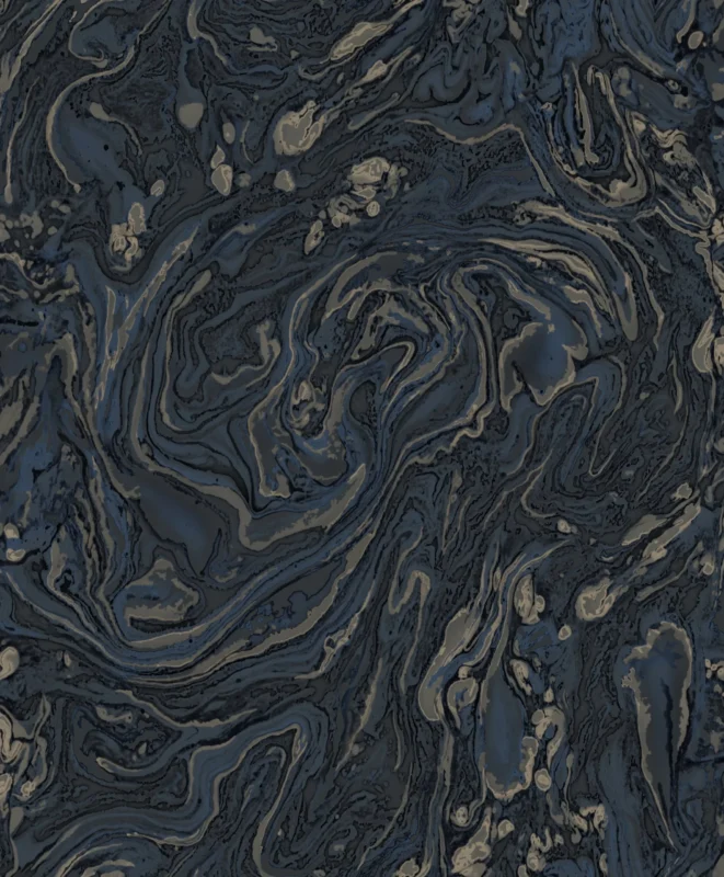 Rutger Abstract Wallpaper by Wow - Modern in Charcoal with Navy