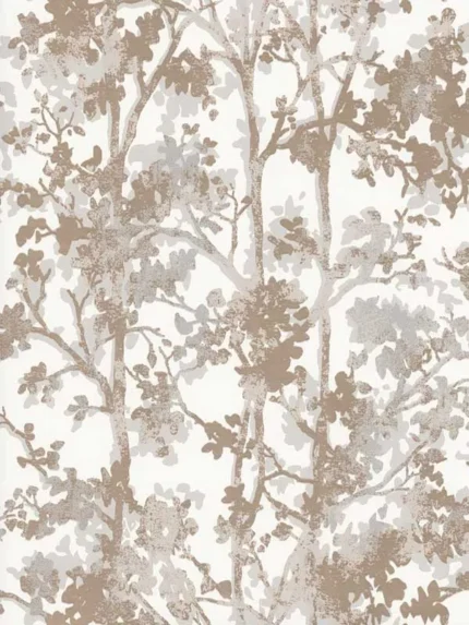 white and gold patterned wallpaper for bedroom by York