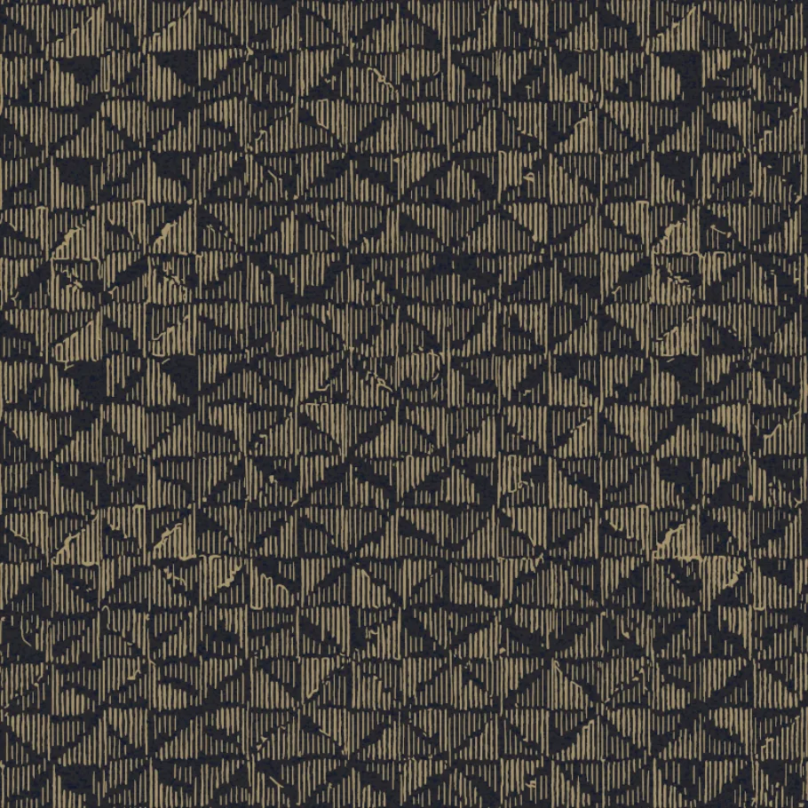 Signature Geometric Wallpaper by Wow - Modern in Navy with Gold