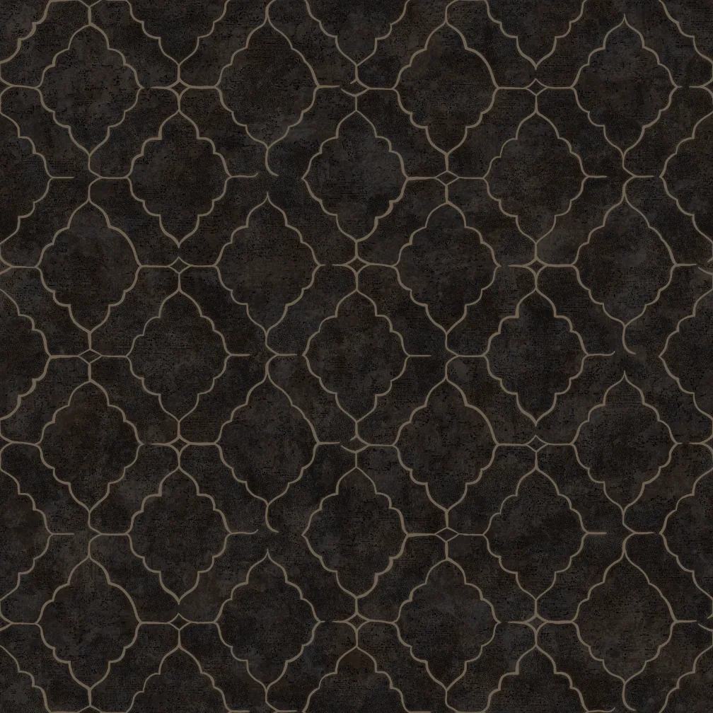Signature Geometric Wallpaper by Wow - Premium in Charcoal with Beige