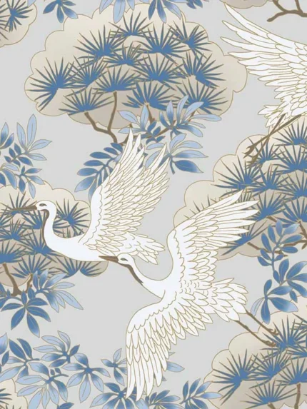 light blue patterned wallpaper for bedroom by Ronald Redding