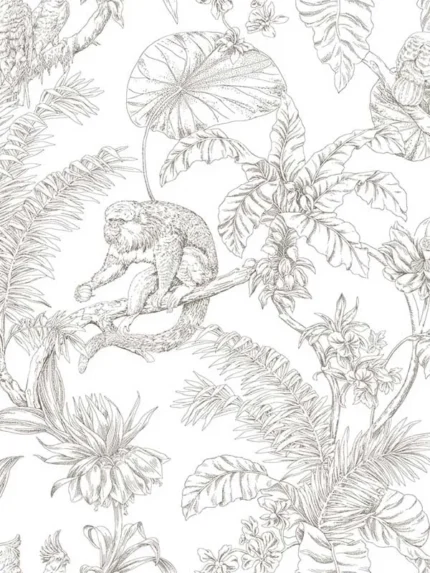 brown toile wallpaper for dining room by York