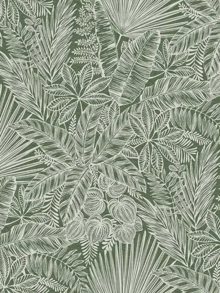 green botanical wallpaper for bedroom by A Street Prints