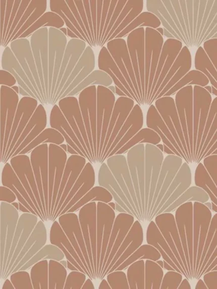 orange botanical wallpaper for bedroom by Veer Decor