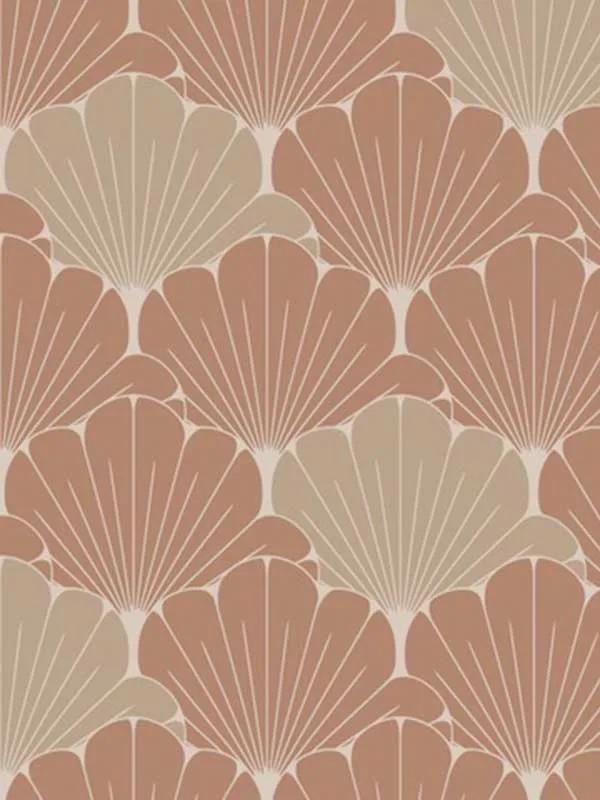 orange botanical wallpaper for bedroom by Veer Decor