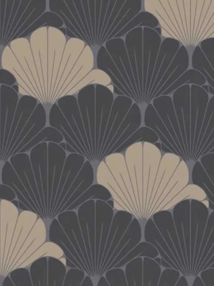 black botanical wallpaper for bedroom by Veer Decor