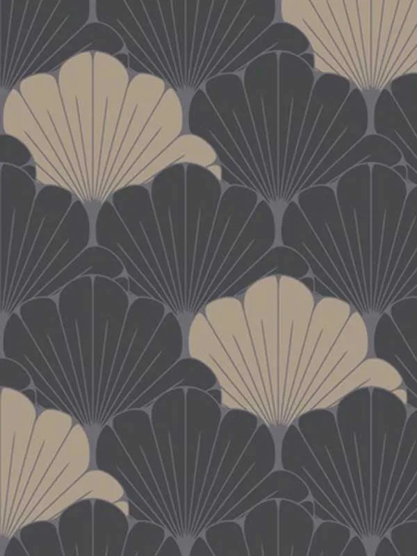 black botanical wallpaper for bedroom by Veer Decor