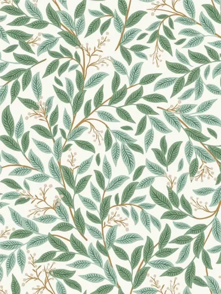 emerald patterned wallpaper for bedroom by Rifle Paper Co
