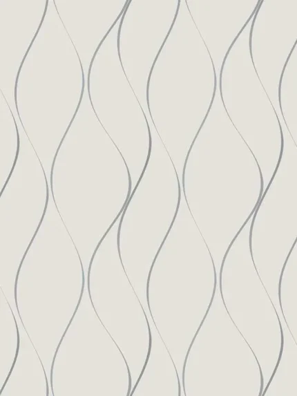 off white and silver metallic striped wallpaper for office by Antonina Vella
