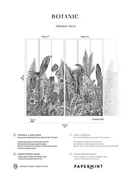 gray botanical wallpaper for bedroom by Veer Decor