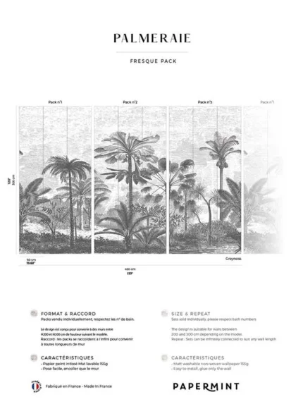 gray botanical wallpaper for bedroom by Veer Decor