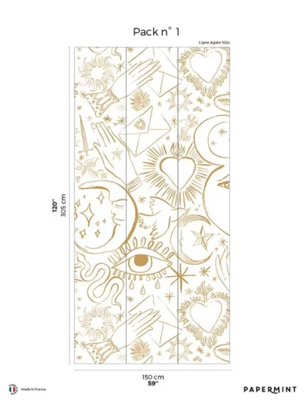 gold patterned wallpaper for bedroom by Veer Decor
