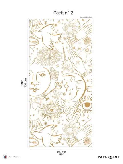gold patterned wallpaper for bedroom by Veer Decor