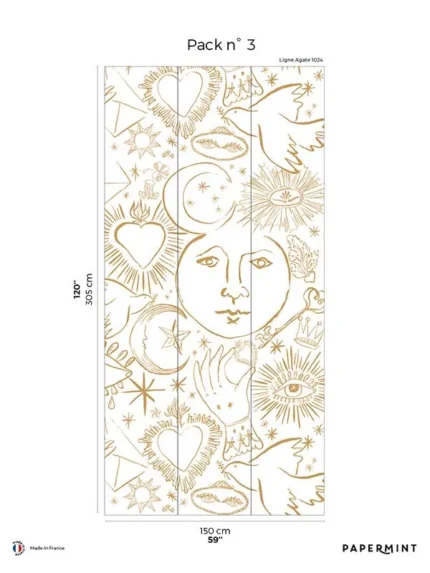 gold patterned wallpaper for bedroom by Veer Decor