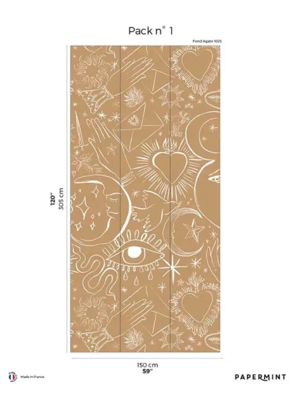 brown patterned wallpaper for bedroom by Veer Decor