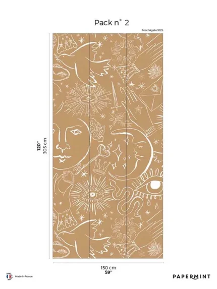 brown patterned wallpaper for bedroom by Veer Decor
